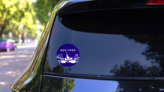 American City New York, Statue Of Liberty On Blue Sticker on a Rear Car Window (New) example