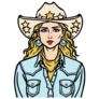 American Country Cowgirl Sticker