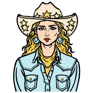 American Country Cowgirl Sticker