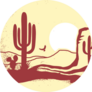 American Desert With Cactuses And Sun Arizona Sticker