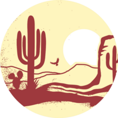 American Desert With Cactuses And Sun Arizona Sticker