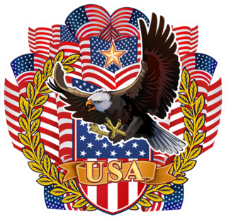 American Eagle With USA Flags Sticker