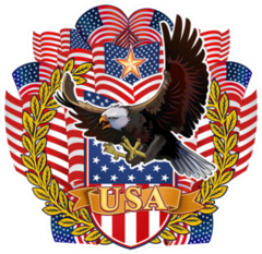 American Eagle With USA Flags Sticker