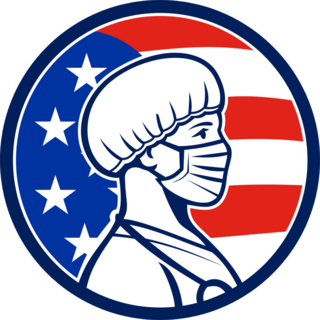 American Female Nurse Hero Retro Sticker