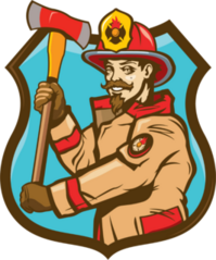 American Firefighter With Axe Sticker