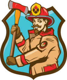 American Firefighter With Axe Sticker