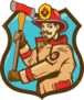 American Firefighter With Axe Sticker