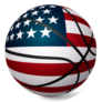 American Flag Basketball Sticker