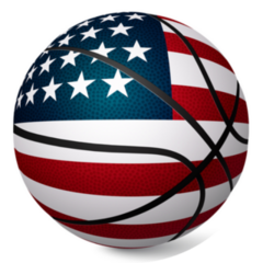 American Flag Basketball Sticker