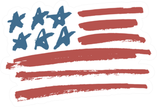 American Flag Brush Illustration Sticker
