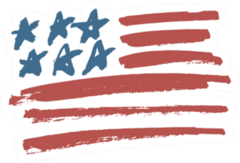 American Flag Brush Illustration Sticker