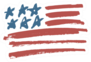American Flag Brush Illustration Sticker