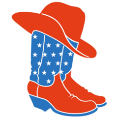 American Flag Cowboy Boots Sticker