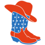 American Flag Cowboy Boots Sticker