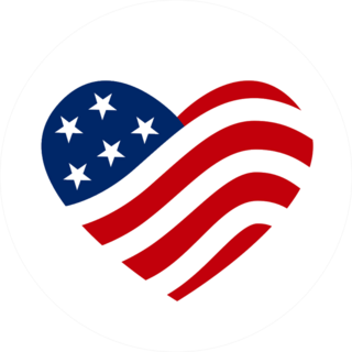 American Flag Heart Icon Sticker