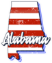 American Flag In Alabama State Map Illustration Sticker
