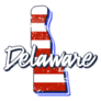 American Flag In Delaware State Map Sticker