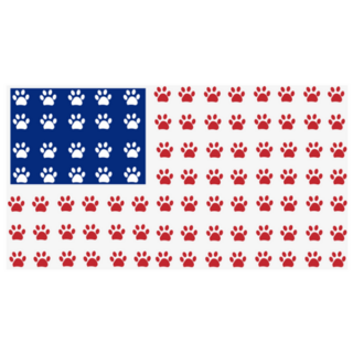 American Flag Made Of Paw Prints Sticker