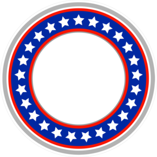 American Flag Round Frame Sticker