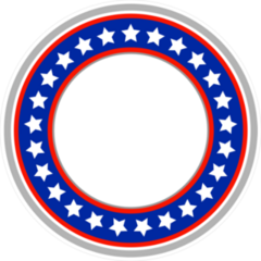 American Flag Round Frame Sticker