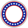 American Flag Round Frame Sticker