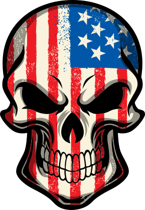 American Flag Skull Sticker