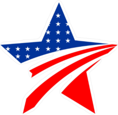 American Flag Star Sticker