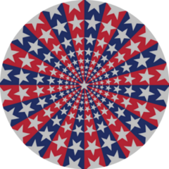 American Flag Sunburst Stars For 4th Of July Sticker