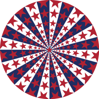 American Flag Sunburst Stars Sticker