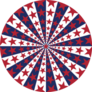 American Flag Sunburst Stars Sticker