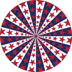 American Flag Sunburst Stars Sticker