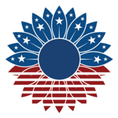 American Flag Sunflower Fourth Of July Sticker
