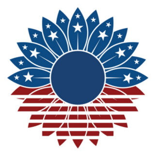 American Flag Sunflower Fourth Of July Sticker