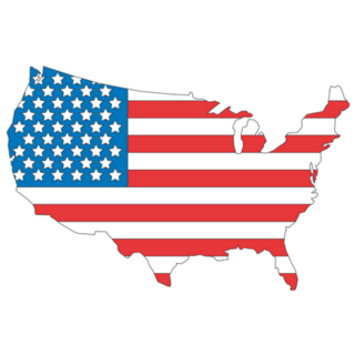 American Flag United States of America Outline Sticker