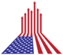 American Flag with Red Arrows Pointing Upwards Sticker