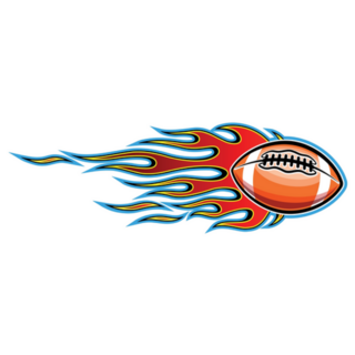 American Football Ball In Burning Fire Sticker