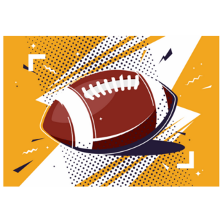 American Football Ball In Pop Art Sticker