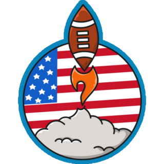 American Football Blast Off Illustration Sticker