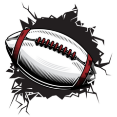 American Football Cracked Wall Sticker