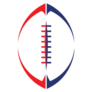 American Football In Red And Blue Sticker