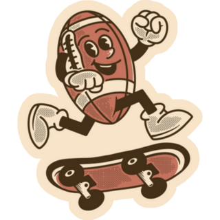 American Football On Skateboard Sticker