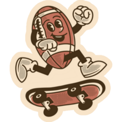 American Football On Skateboard Sticker