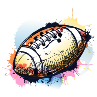 American Football On Watercolor Sticker