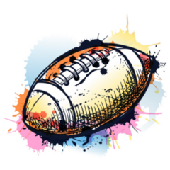 American Football On Watercolor Sticker