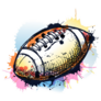 American Football On Watercolor Sticker