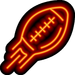 American Football Orange Neon Sticker