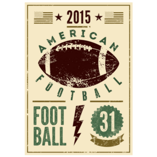 American Football Typographical Vintage Sticker
