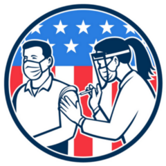 American Frontline Worker Vaccinated Sticker