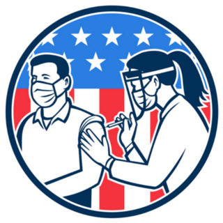 American Frontline Worker Vaccinated Sticker