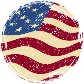 American Grunge Flag Circle Sticker